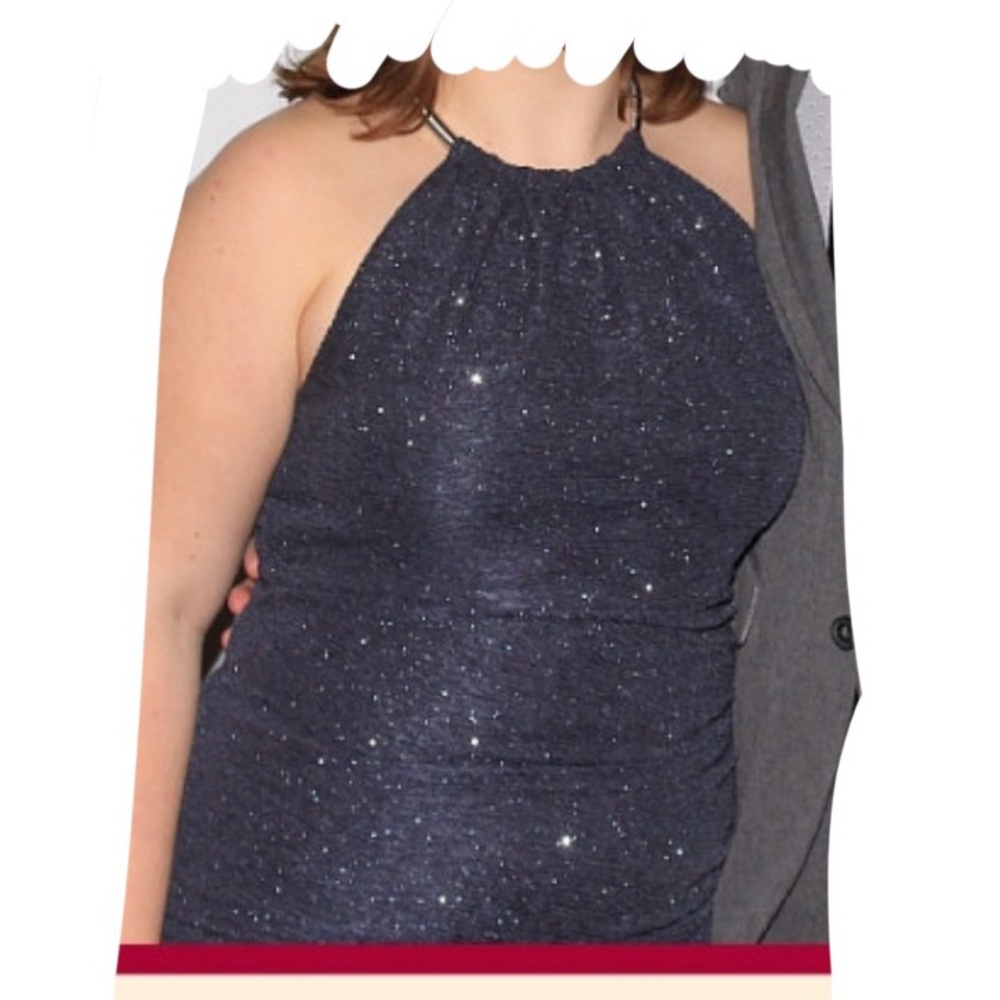Eliza J Navy Silver Cocktail Dress